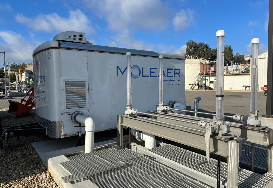 Nanobubble trailer at wastewater treatment plant