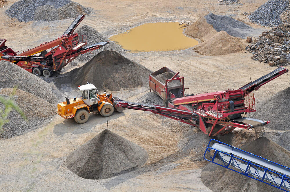 Gravel mining aerial